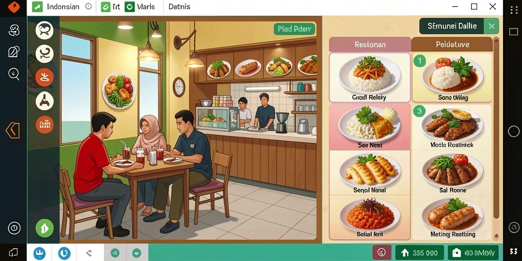 Screenshot pertama menunjukkan dunia yang luas dan penuh warna.